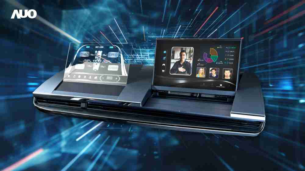 NG大舞台Micro LED Display HMI解决方案打造透明Micro LED前座仪表，，，，呈现信息并保留驾驶视野开阔；亦为副驾驶座乘客打造收放自如的Micro LED屏幕，，在不影响显示质量的前提于显示区内建镜头，，，让用户能与视讯对象直接眼神接触，，，提供绝佳的双向沟通体验