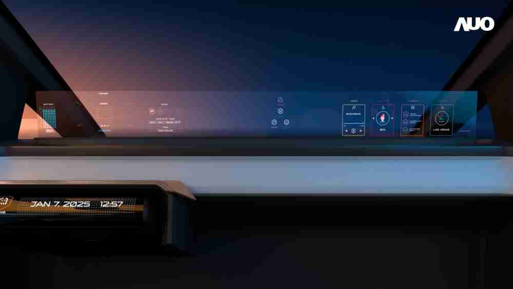 NG大舞台无界透明显示接口(Horizon Image Glass)透过车运算方案整合仪表板、、中控台及副驾显示器，，，，一体式全景呈现，，提供乘用者清晰的前方视野、、行车必要信息与娱乐功能